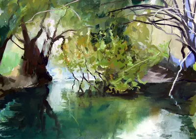 Pantalica Autumn River Scene